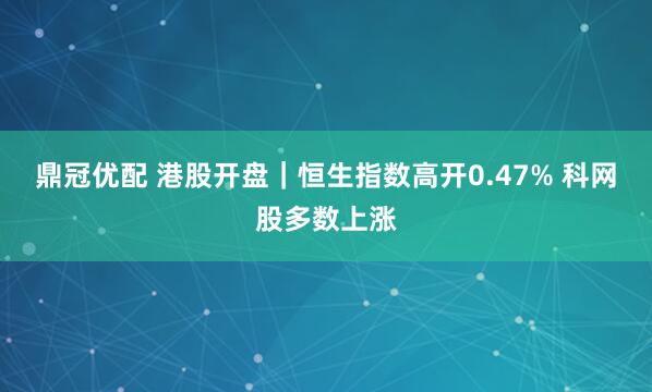 鼎冠优配 港股开盘｜恒生指数高开0.47% 科网股多数上涨